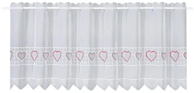 Gerster Collection Kurzgardine Herz 150 x 45 cm Polyester Rot