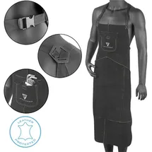 STAHLWERK Schweißerschürze Schwarz Aus Hochwertigem Spaltleder