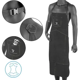 STAHLWERK Schweißerschürze Schwarz Aus Hochwertigem Spaltleder