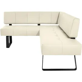 K+W Komfort & Wohnen Eckbank K+W KOMFORT & WOHNEN "Spider II", weiß (bianco 33, schwarz), B:165cm H:88cm T:227cm, Sitzbänke, Eckbank, Sitzsteppung, bequem durch Sandwichbauweise, 2 Stellmaße