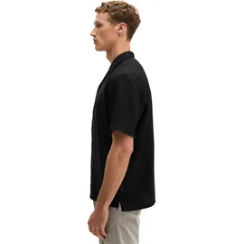 Marc O'Polo Kurzarmhemd "aus reinem Leinen", Herren, Gr. XL, Normalgrößen, schwarz, Obermaterial: 100% Leinen, unifarben, regular fit normal, normaler Saum, Hemden