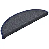 vidaXL Treppenmatten 15 Stk. Dunkelgrau und Blau 56x17x3 cm