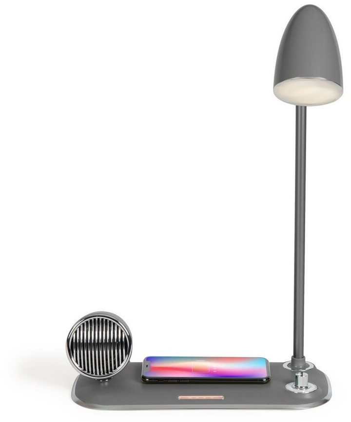 LIVOO Tischleuchte LIVOO Nachttischlampe Induktionsladestation Smartphone Bluetooth USB