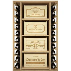 Godello Serie Weinregal aus heller Kiefer 20 Flaschen mit 4 Holzkisten