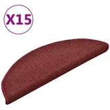 vidaXL Treppenmatten 15 Stk. Rot 56x17x3 cm