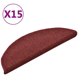 vidaXL Treppenmatten 15 Stk. Rot 56x17x3 cm