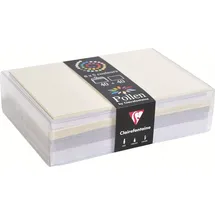Clairefontaine 20842C -Packung mit 40 Umschläge selbstklebend Format C6 (11,4x16,2cm) 210g + 40 Karten 11x15,5cm 120g Pollen, ideal für Einladungen und Korrespondenz, Hochzeit, farbig sortiert, 1 Pack