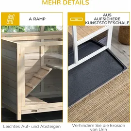 PawHut Kaninchenstall 91,5 x 53,3 x 73 cm Natur