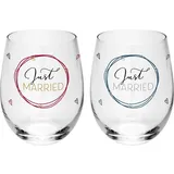 SHEEPWORLD Trinkglas Set Motiv 'Just married' 0,3 l 2 St.