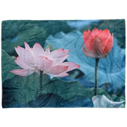 Sinus Art Handtücher Handtuch Strandhandtuch Saunatuch Kuscheldecke mit Fotomotiv Lotus Blumen Blüte (1-St), Handtuch 50 cm x 100 cm