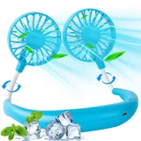 BOSONER Nackenventilator, Tragbarer Hals Fan Mit 3 Geschwindigkeiten, USB Mini Ventilator Mit 360° Luftstrom, Akku Klein für Reisen, Sport, Büro, Picknick, Camping