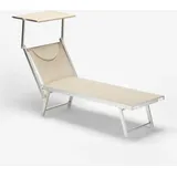 professionelle Strandliege Liegestuhl Sonnenliege aus Aluminium Santorini - Beige - Beige
