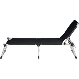 Siena Garden Dreibeinliege XXL 209 x 69,5 x 86 cm schwarz klappbar