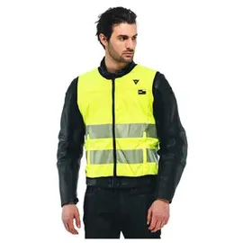 Dainese Protektorenweste Smart D-Air® Hi-Vis Airbag Weste, Wasserdicht Atmungsaktiv belüftet protektoren abriebfest reißfest wa gelb XS