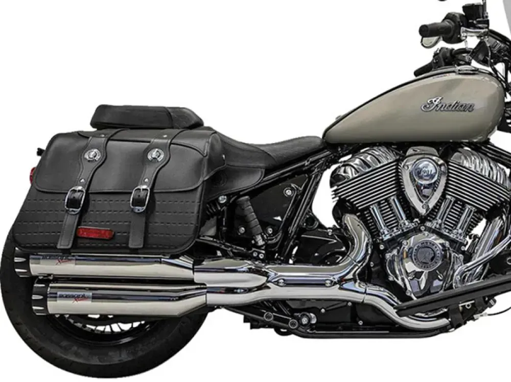 Bassani Xhaust 8ch17 4 ́ ́ Indian Chief 111 Abs Nicht Homologierter Schalldämpfer - Silver - Not Homologated