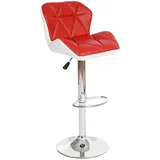 Mendler 2er-Set Barhocker höhenverstellbar Kunstleder  ~  rot