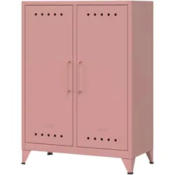 Bisley Fern Middle Sideboard aus Metall | Metallschrank im Retro-Instustrial Design in pastellpink