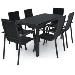 Lex Alu Gartensitzgruppe Gartenmöbel 7tlg. Set Gartenset Sitzgruppe Essgruppe Tisch