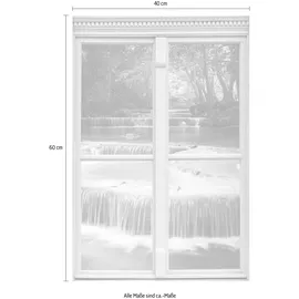 Queence Wandsticker QUEENCE "Bach", bunt, B:40cm H:60cm T:0,1cm, Wandtattoos, Wandsticker, Wandbild, selbstklebend, 3D, Fenster