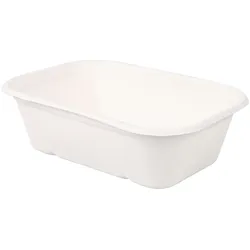 50x BIO Pommesschale Casa aus Zuckerrohr Weiss 500 ml 100% kompostierbar hitzebeständig Schale