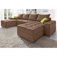 Collection AB Wohnlandschaft mit 4 gleich großen Rückenkissen, braun
