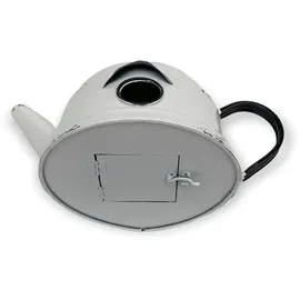 DanDiBo Ambiente Vogelhaus zum Aufhängen Metall Deko Teekessel wetterfest 521862 Nistkasten Teekanne Futterstation für Vögel Shabby mit Kette Metallkanne Kanne Balkon