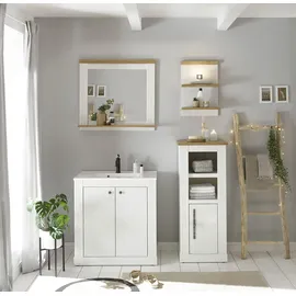 Home Affaire Waschtisch HOME AFFAIRE "WESTMINSTER, Waschbeckenunterschrank inkl. Waschbecken, Metallgriffe", weiß (pinie weiß dekor), B:80cm H:86cm T:46cm, Waschtische, Waschtisch, in 2 Farben verfügbar, mit Stauraum, inkl. Waschbecken, Breite 80 cm