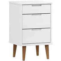 vidaXL Nachttisch MOLDE Weiß 40x35x65 cm Massivholz Kiefer