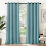 Deconovo thermovorhänge abdunkelnde Blickdicht Vorhang Thermovorhang Kälteschutz thermo gegen Kälte Thermogardine Hitzeschutz, 270x140 cm(HöhexBreite), Himmelblau, 2er Set