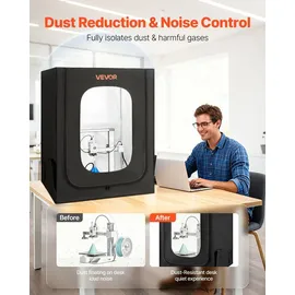 Vevor 3D-Druckergehäuse Druckerzelt (70x75x90 cm), staubdichte & wasserfeste Schutzhülle mit konstanter Temperatur & LED-Beleuchtung, kompatibel mit gängigen Modellen von Creality/ELEGOO/Anycubic