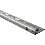 tktrading24 5x Quadrat Edelstahlschiene Fliesenprofil Fliesenschiene L250cm 8mm gebürstet