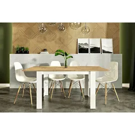 matkam Ausziehbarer Tisch Kongo EXT H 75 x B 120-170 x T 80 cm, Schlichte, geradlinige Optik, laminierte Möbelplatte, Kratzfest, (Artisan Eiche-Weiß)