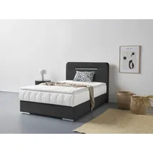 Cotta Boxbett COTTA "Lighstar", schwarz, B:126cm L:207cm, Komplettbetten, Boxspringbett, inklusive LED-Beleuchtung, Topper, Bettkasten und Zierkissen