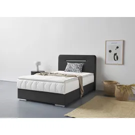 Cotta Boxbett COTTA "Lighstar", schwarz, B:126cm L:207cm, Komplettbetten, Boxspringbett, inklusive LED-Beleuchtung, Topper, Bettkasten und Zierkissen