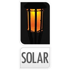 PROGARDEN Solarlampe Fackel Kunststoff 65 cm