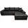 luma-home Eckcouch Leder 2-Sitzer Schwarz