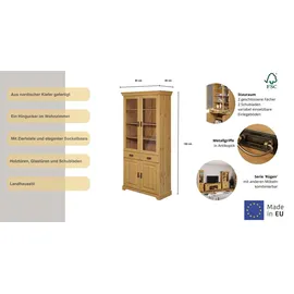 OTTO home Vitrine Rügen 95 x 40 x 192 cm Beige