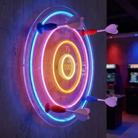 just light. Dartboard Neon inkl. USB-Anschluss
