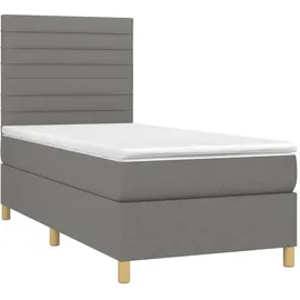 vidaXL Boxspringbett 100 x 200 cm Dunkelgrau