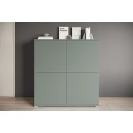 OTTO home PC-Schrank OTTO HOME "Kenia, Sekretär, Home Office", salbei, B:120cm H:125cm T:39,5cm, Sekretäre, Mit Push-to-open, Tastaturauszug und praktischem Stauraum
