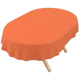 ANRO Tischdecke DanceDirty abwaschbar Leinenoptik wetterfest Falschuni Modern (Einzelstück 1-tlg, eine Tischdecke), Stofftischdecke schmutzabweisend 240x140cm Uni Orange orange Oval | 140 cm x 240 cm