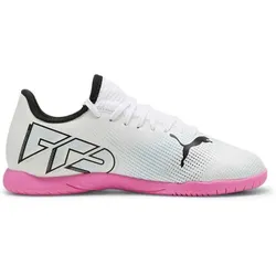 PUMA Kinder Fussball-Hallenschuhe FUTURE 7 PLAY IT, PUMA WHITE-PUMA BLACK-POISON P, 38