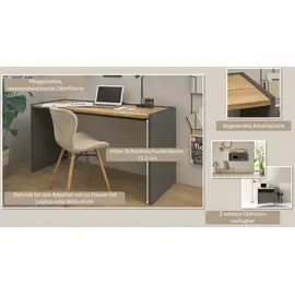 Home Affaire Schreibtisch CiTY/GiRON, moderner Computertisch, wohnliches Home Office, Breite 80 oder 143 cm grau 143 cm x 76,2 cm x 62,2 cm
