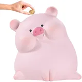 Sparschwein, Kawaii Kunststoff Sparschwein, Spardose Große mit openin für Banknote Münze Einsparungen, Zimmer Dekor Geschenke, Geburtstag Weihnachten Geschenke für Mädchen Jungen Erwachsene Kinder