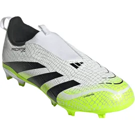 adidas Predator League Laceless FG/MG Kinder - Ftwr White/Core Black/Lucid Lemon 34