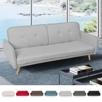 Modus Sofà - Merida Schlafsofa im Nordischen Design Schlafcouch Clic Clac 3-Sitzer aus Stoff - Grau