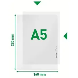 Leitz Sichthüllen 4005 Standard DIN A5 transparent genarbt 0,13 mm, 100 St.