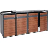 Mendler Mülltonnenverkleidung HWC-J82 118 kg braun