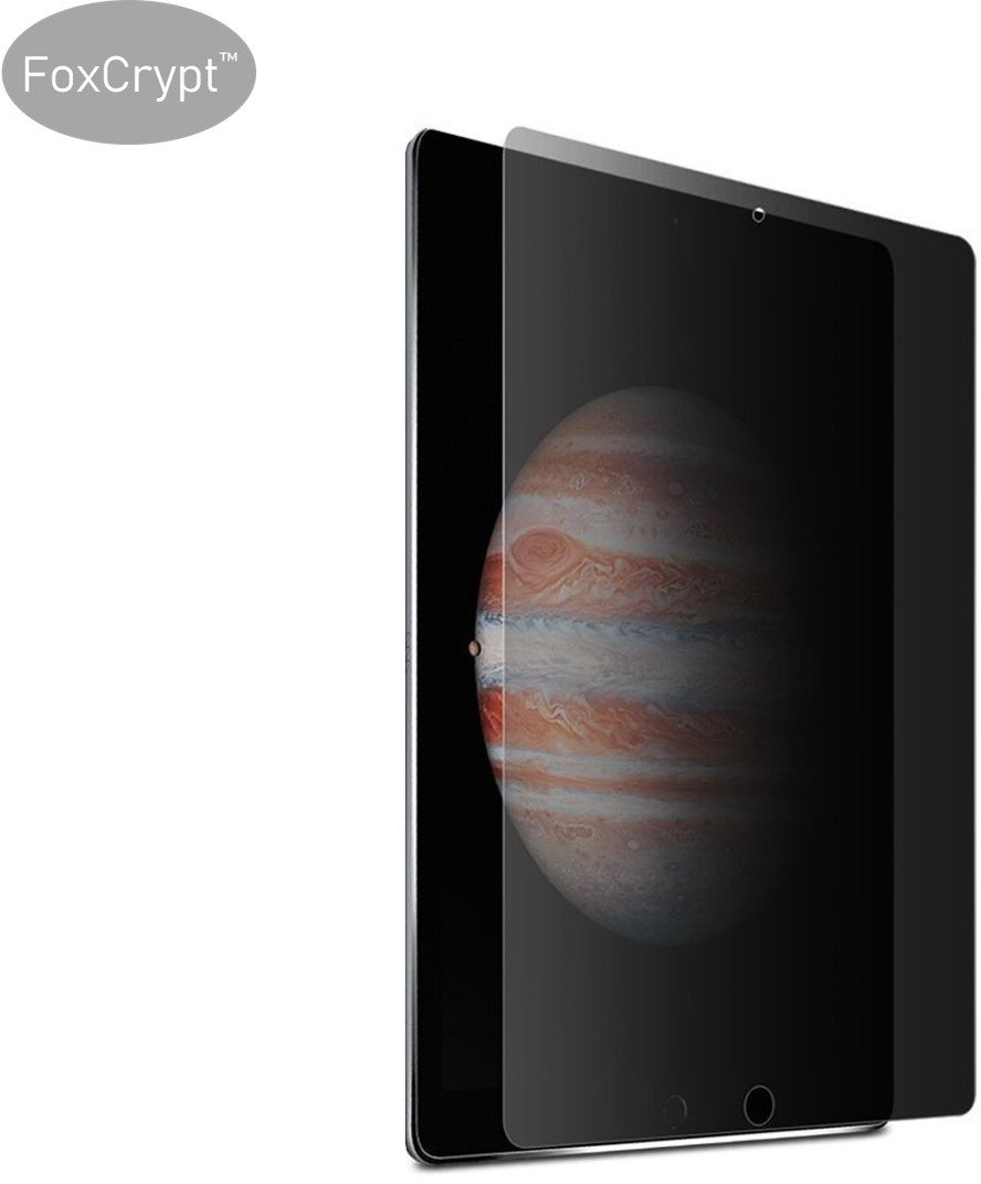 Foxcrypt Premium 2.5D - Anti Spy Blickschutzfolie – Blickschutzfilter - Privacy Filter - Panzerfolie Schutzfolie für Apple iPad Pro 10.5" Zoll - Displayschutz -Tempered Glass Protector
