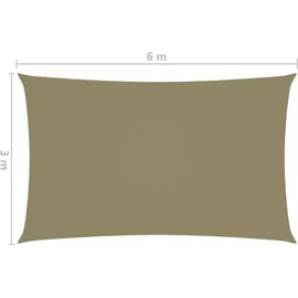 vidaXL Sonnensegel Rechteckig 3 x 6 m Beige